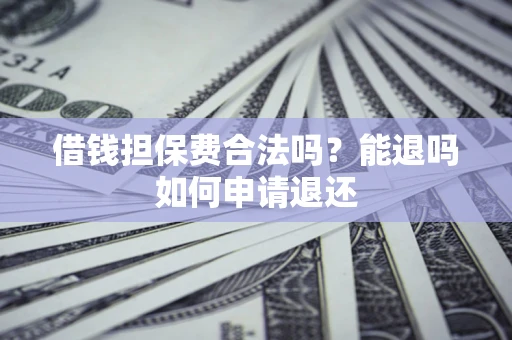 武汉借钱担保费合法吗？能退吗如何申请退还